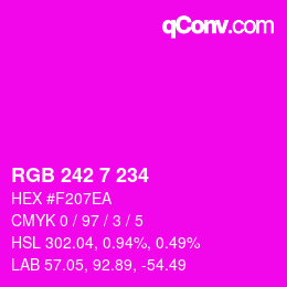 Code couleur: RGB 242 7 234 | qconv.com