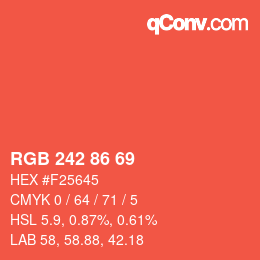 Code couleur: RGB 242 86 69 | qconv.com