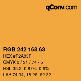 Color code: RGB 242 168 63 | qconv.com