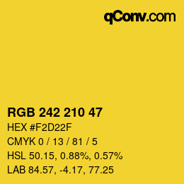 Código de color: RGB 242 210 47 | qconv.com