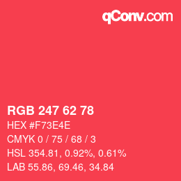 Código de color: RGB 247 62 78 | qconv.com