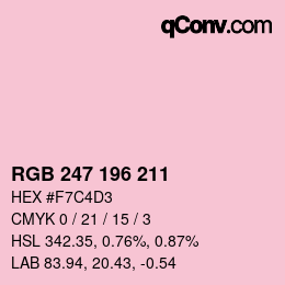 Color code: RGB 247 196 211 | qconv.com