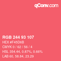 Color code: RGB 244 93 107 | qconv.com