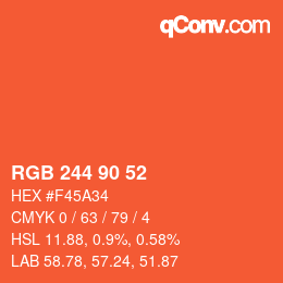 Farbcode: RGB 244 90 52 | qconv.com