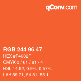 Código de color: RGB 244 96 47 | qconv.com