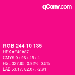 Farbcode: RGB 244 10 135 | qconv.com