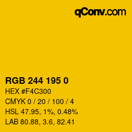 Color code: RGB 244 195 0 | qconv.com