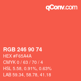 Código de color: RGB 246 90 74 | qconv.com