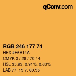 Color code: RGB 246 177 74 | qconv.com