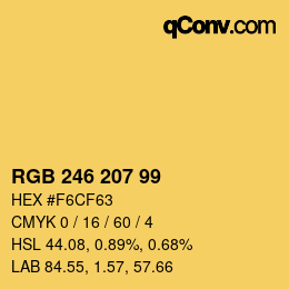 Color code: RGB 246 207 99 | qconv.com