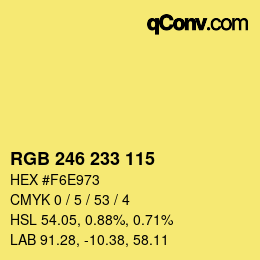 Farbcode: RGB 246 233 115 | qconv.com