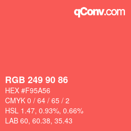 Código de color: RGB 249 90 86 | qconv.com