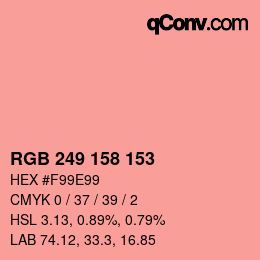 Código de color: RGB 249 158 153 | qconv.com