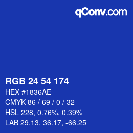 Color code: RGB 24 54 174 | qconv.com