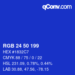 カラーコード: RGB 24 50 199 | qconv.com