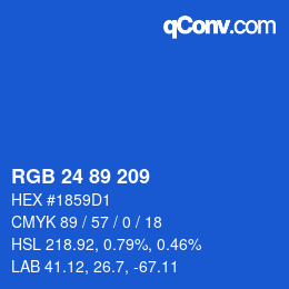 カラーコード: RGB 24 89 209 | qconv.com