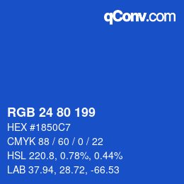 Código de color: RGB 24 80 199 | qconv.com