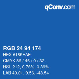 Color code: RGB 24 94 174 | qconv.com