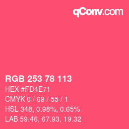 Código de color: RGB 253 78 113 | qconv.com