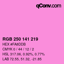 Código de color: RGB 250 141 219 | qconv.com