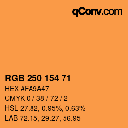 Código de color: RGB 250 154 71 | qconv.com