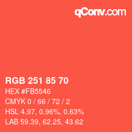 Farbcode: RGB 251 85 70 | qconv.com