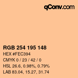 Color code: RGB 254 195 148 | qconv.com