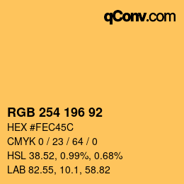 Código de color: RGB 254 196 92 | qconv.com