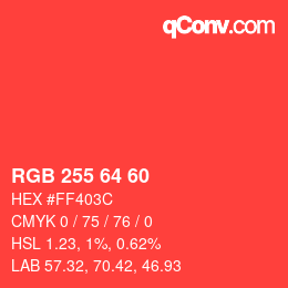 Farbcode: RGB 255 64 60 | qconv.com