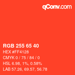 Código de color: RGB 255 65 40 | qconv.com