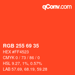 Code couleur: RGB 255 69 35 | qconv.com