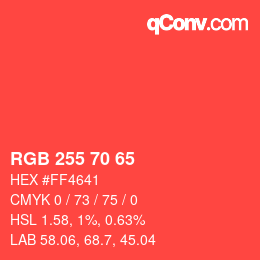 Código de color: RGB 255 70 65 | qconv.com