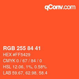 カラーコード: RGB 255 84 41 | qconv.com