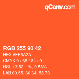 Code couleur: RGB 255 90 42 | qconv.com