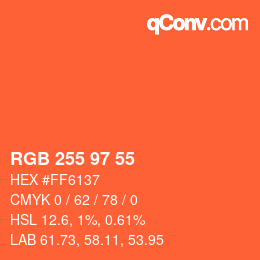 Código de color: RGB 255 97 55 | qconv.com