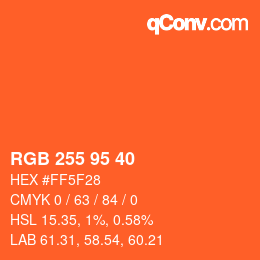 カラーコード: RGB 255 95 40 | qconv.com