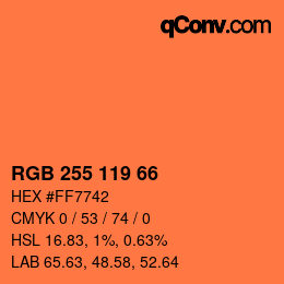 Código de color: RGB 255 119 66 | qconv.com