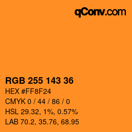 Farbcode: RGB 255 143 36 | qconv.com