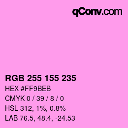 Color code: RGB 255 155 235 | qconv.com