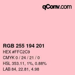 Farbcode: RGB 255 194 201 | qconv.com