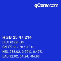 Código de color: RGB 25 47 214 | qconv.com