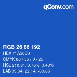 Color code: RGB 26 86 192 | qconv.com