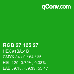 Código de color: RGB 27 165 27 | qconv.com