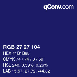 カラーコード: RGB 27 27 104 | qconv.com