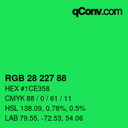 Code couleur: RGB 28 227 88 | qconv.com