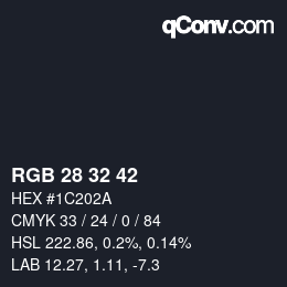 カラーコード: RGB 28 32 42 | qconv.com