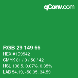 Color code: RGB 29 149 66 | qconv.com