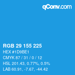 Código de color: RGB 29 155 225 | qconv.com