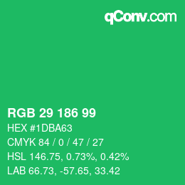 Code couleur: RGB 29 186 99 | qconv.com