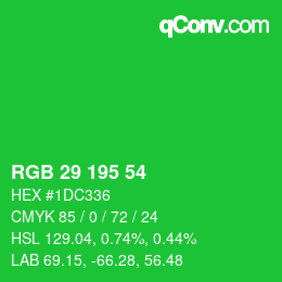 Code couleur: RGB 29 195 54 | qconv.com